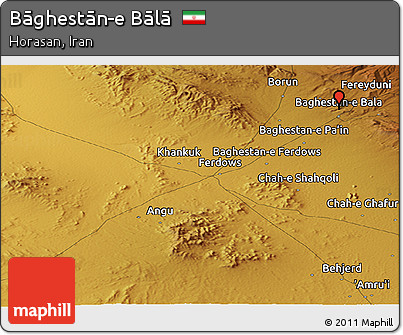 Physical Panoramic Map of Bāghestān-e Bālā