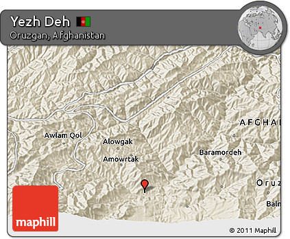 Shaded Relief 3D Map of Yezh Deh