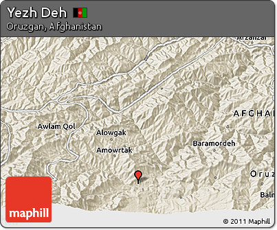 Shaded Relief 3D Map of Yezh Deh