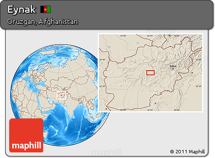 Shaded Relief Location Map of Eynak