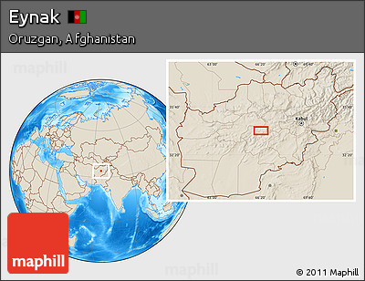 Shaded Relief Location Map of Eynak