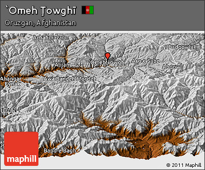 Physical Panoramic Map of `Omeh Ţowghī