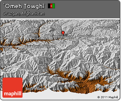 Physical Panoramic Map of `Omeh Ţowghī