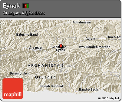 Shaded Relief Panoramic Map of Eynak