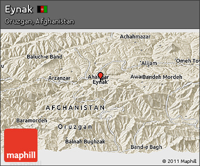 Shaded Relief Panoramic Map of Eynak