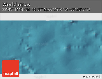 Satellite 3D Map of the Area around 34° 0' 57" N, 66° 13' 29" W