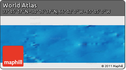 Physical Panoramic Map of the Area around 34° 0' 57" N, 66° 13' 29" W