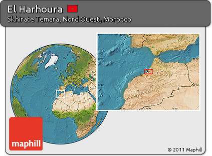 Satellite Location Map of El Harhoura