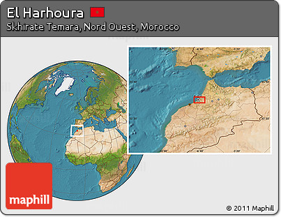 Satellite Location Map of El Harhoura