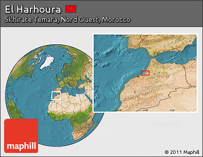 Satellite Location Map of El Harhoura