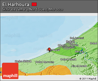 Political Panoramic Map of El Harhoura