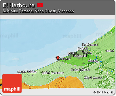 Political Panoramic Map of El Harhoura