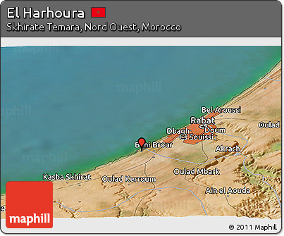 Satellite Panoramic Map of El Harhoura