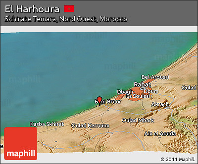 Satellite Panoramic Map of El Harhoura