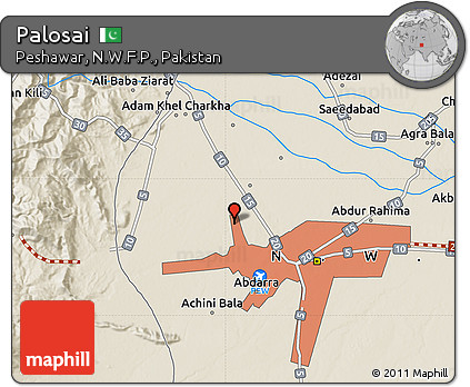 Shaded Relief Map of Palosai