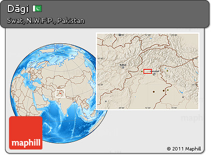 Shaded Relief Location Map of Dāgi