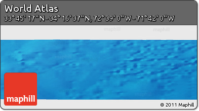 Shaded Relief Panoramic Map of the Area around 34° 0' 57" N, 72° 10' 30" W