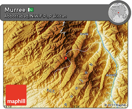 Physical Map of Murree