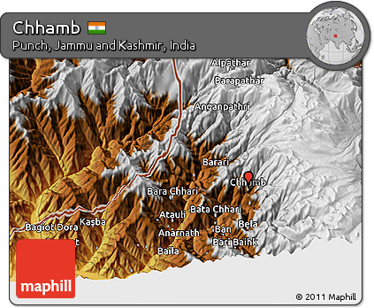 Physical 3D Map of Chhamb