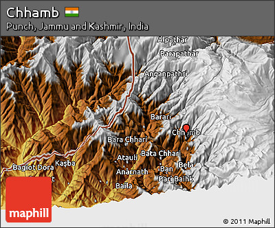 Physical 3D Map of Chhamb