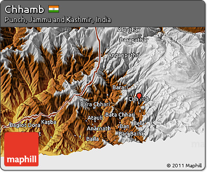 Physical 3D Map of Chhamb