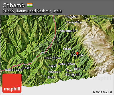 Satellite 3D Map of Chhamb