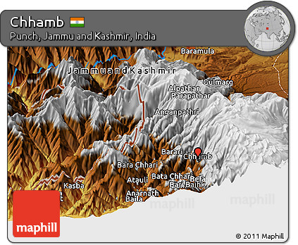 Physical Panoramic Map of Chhamb