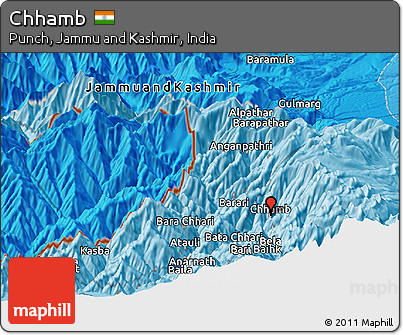 Political Panoramic Map of Chhamb