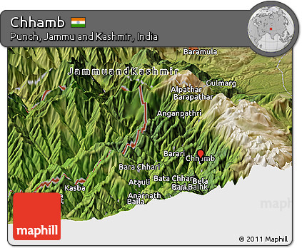 Satellite Panoramic Map of Chhamb