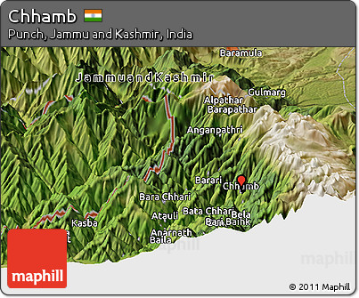 Satellite Panoramic Map of Chhamb