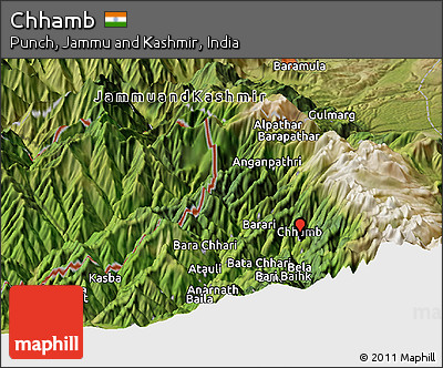 Satellite Panoramic Map of Chhamb