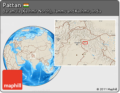 Shaded Relief Location Map of Pattan