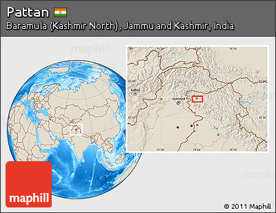 Shaded Relief Location Map of Pattan