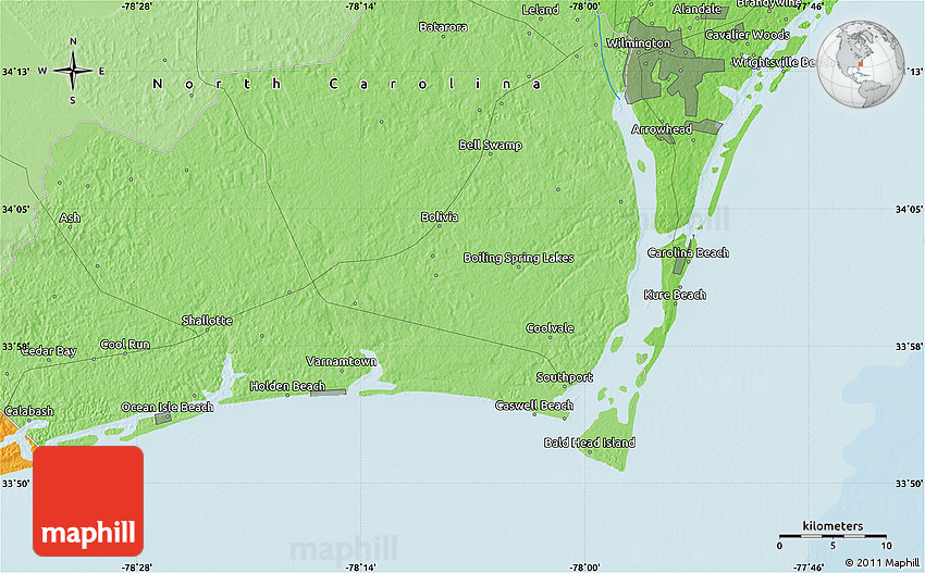 Political Map of Wrightsville Beach