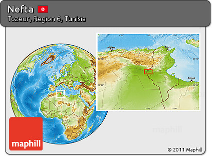 Physical Location Map of Nefta