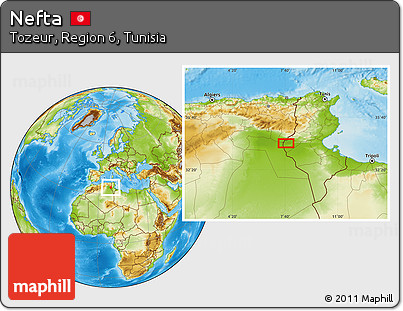 Physical Location Map of Nefta