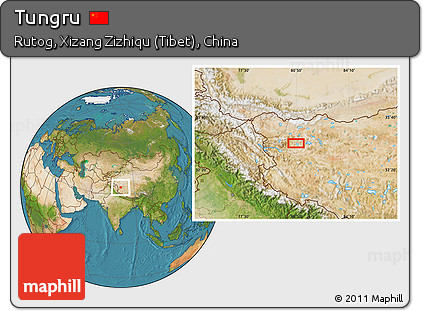 Satellite Location Map of Tungru