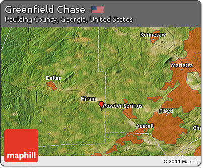 Satellite 3D Map of Greenfield Chase