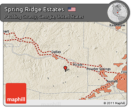 Shaded Relief 3D Map of Spring Ridge Estates