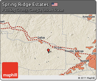 Shaded Relief 3D Map of Spring Ridge Estates