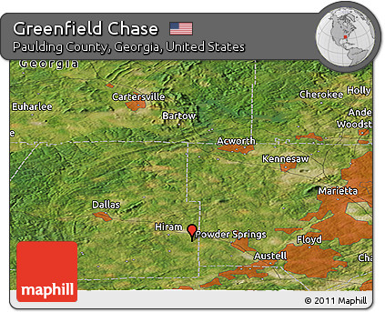 Satellite Panoramic Map of Greenfield Chase