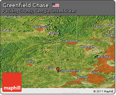 Satellite Panoramic Map of Greenfield Chase