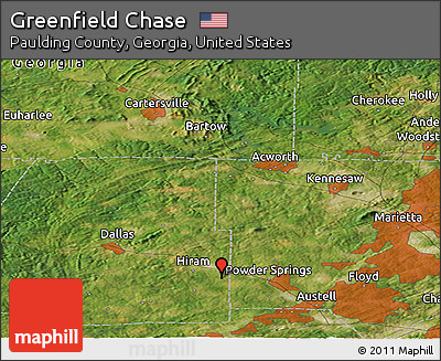 Satellite Panoramic Map of Greenfield Chase