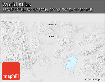 Physical 3D Map of the Area around 34° 0' 57" N, 91° 1' 30" E