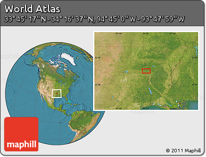 Satellite Location Map of the Area around 34° 0' 57" N, 94° 16' 30" W