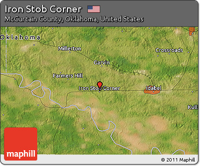 Satellite 3D Map of Iron Stob Corner
