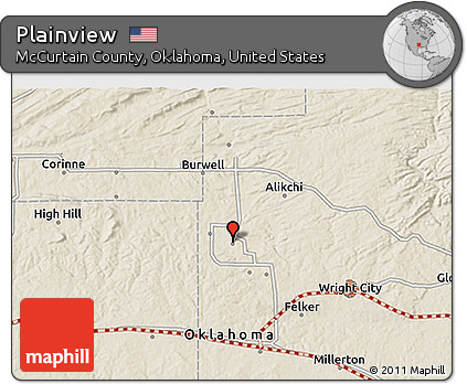 Shaded Relief 3D Map of Plainview
