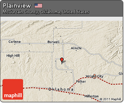 Shaded Relief 3D Map of Plainview