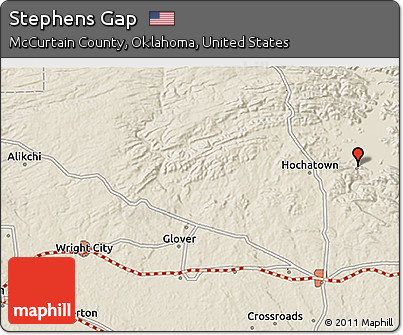 Shaded Relief 3D Map of Stephens Gap
