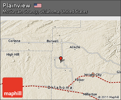 Shaded Relief 3D Map of Plainview